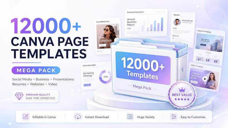 12000+ Canva Templates Mega Pack